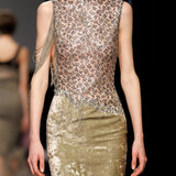 Christopher Esber - Swept Chain Lace Velvet Column Gown