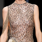 Christopher Esber - Swept Chain Lace Velvet Column Gown