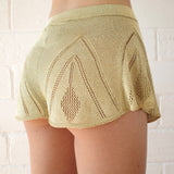 Conner Ives - The Knit Pointelle Godet Shorts - Gold