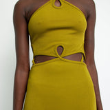 Christopher Esber - Loophole Cutaway Sleeveless Dress Lizard