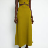 Christopher Esber - Loophole Cutaway Sleeveless Dress Lizard