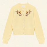 DÔEN - FAIRCHILD CASHMERE CARDIGAN -- BUTTERCUP FLORAL EMBROIDERY