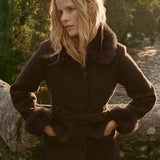 DÔEN - FARROW COAT -- CHOCOLATE