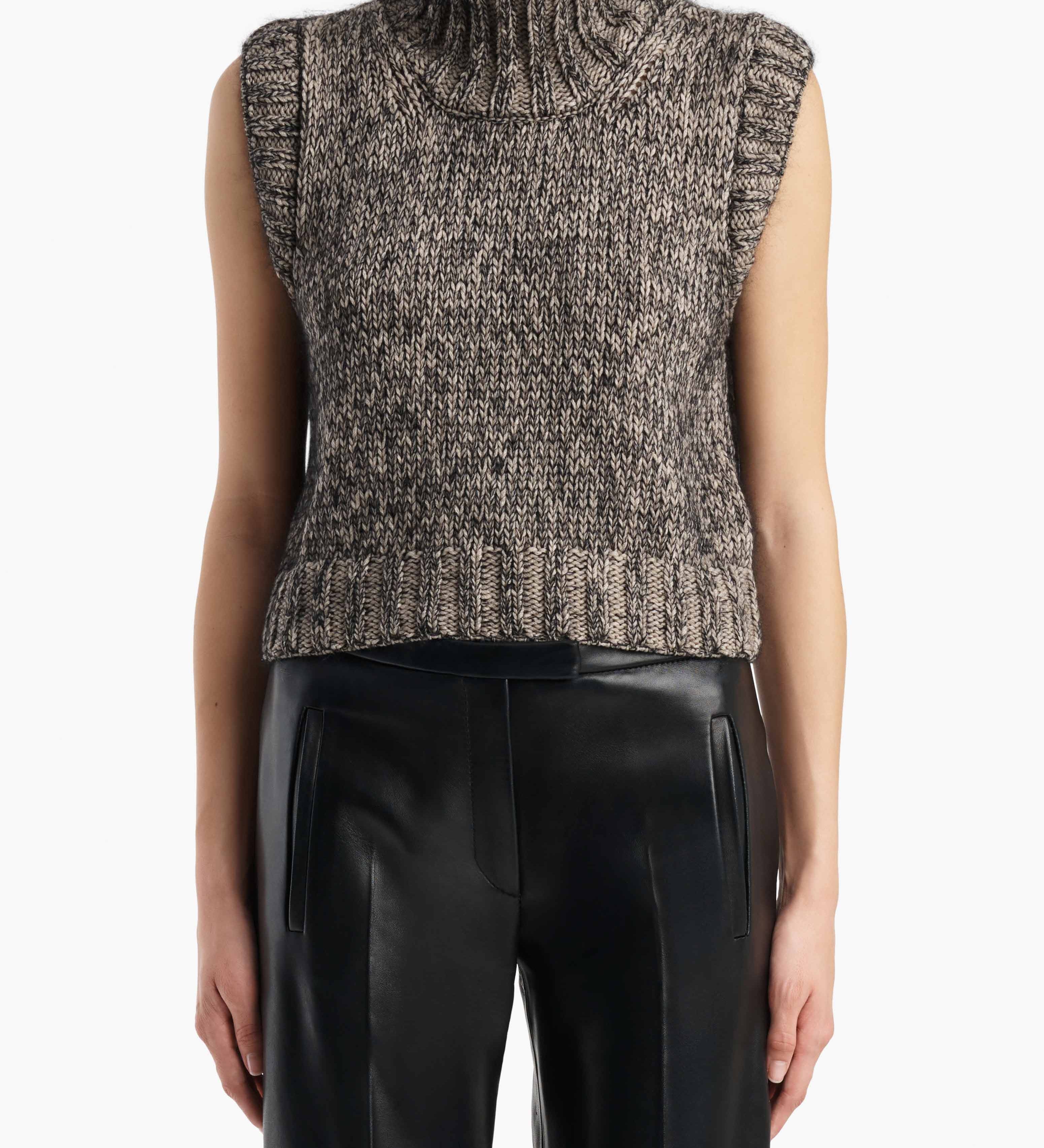 Khaite - Fawn Top in Sepia and Black Multi
