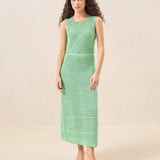 Loeffler Randall - Faye Green Crochet Column Dress