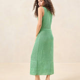 Loeffler Randall - Faye Green Crochet Column Dress