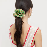 Loeffler Randall - Felice Green/Tan Layered Scrunchie
