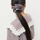 Loeffler Randall - Felice Brown Gingham Layered Scrunchie