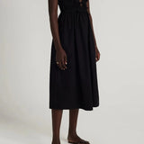 Faithfull - Andressa Midi Dress Plain Black - Final Sale
