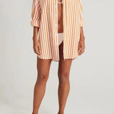 Faithfull - Vega Shirt Dress Martie Stripe Print Tangerine - Final Sale