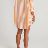 Faithfull - Vega Shirt Dress Martie Stripe Print Tangerine - Final Sale