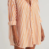 Faithfull - Vega Shirt Dress Martie Stripe Print Tangerine - Final Sale