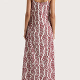 Faithfull - Alskar Maxi Dress Striped Floral Wine - Final Sale