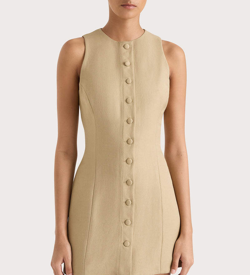 Faithfull - Eveline Mini Dress Caramel - Final Sale