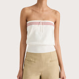 Faithfull - Arlette Strapless Top White Red Stripe - Final Sale