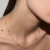 Dorsey - 14K ROUND - CUT FLOATING NECKLACE IN AMBER LAB DIAMOND, 14K YELLOW GOLD