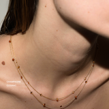 Dorsey - 14K ROUND - CUT FLOATING NECKLACE IN CHAMPAGNE LAB DIAMOND, 14K YELLOW GOLD