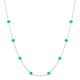 Dorsey - 14K ROUND - CUT FLOATING NECKLACE IN 5MM LAB EMERALD, 14K YELLOW GOLD