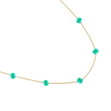 Dorsey - 14K ROUND - CUT FLOATING NECKLACE IN 5MM LAB EMERALD, 14K YELLOW GOLD
