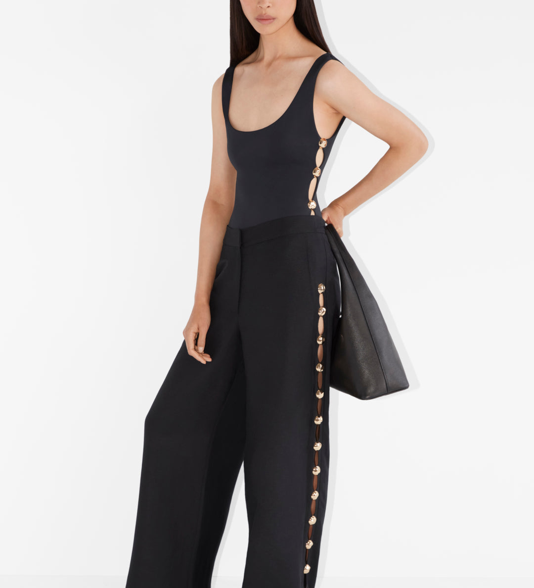 Simkhai - Cayman Studded Linen Wide Leg Pant