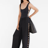 Simkhai - Cayman Studded Linen Wide Leg Pant