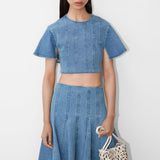 Simkhai - Taylan Structured Denim Midi Skirt