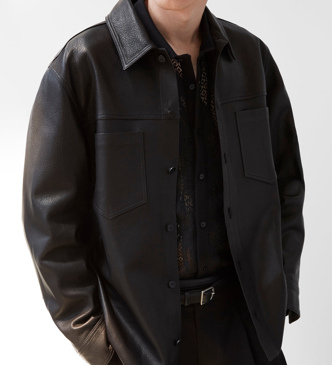 Simkhai - Gibson Leather Shirt Jacket