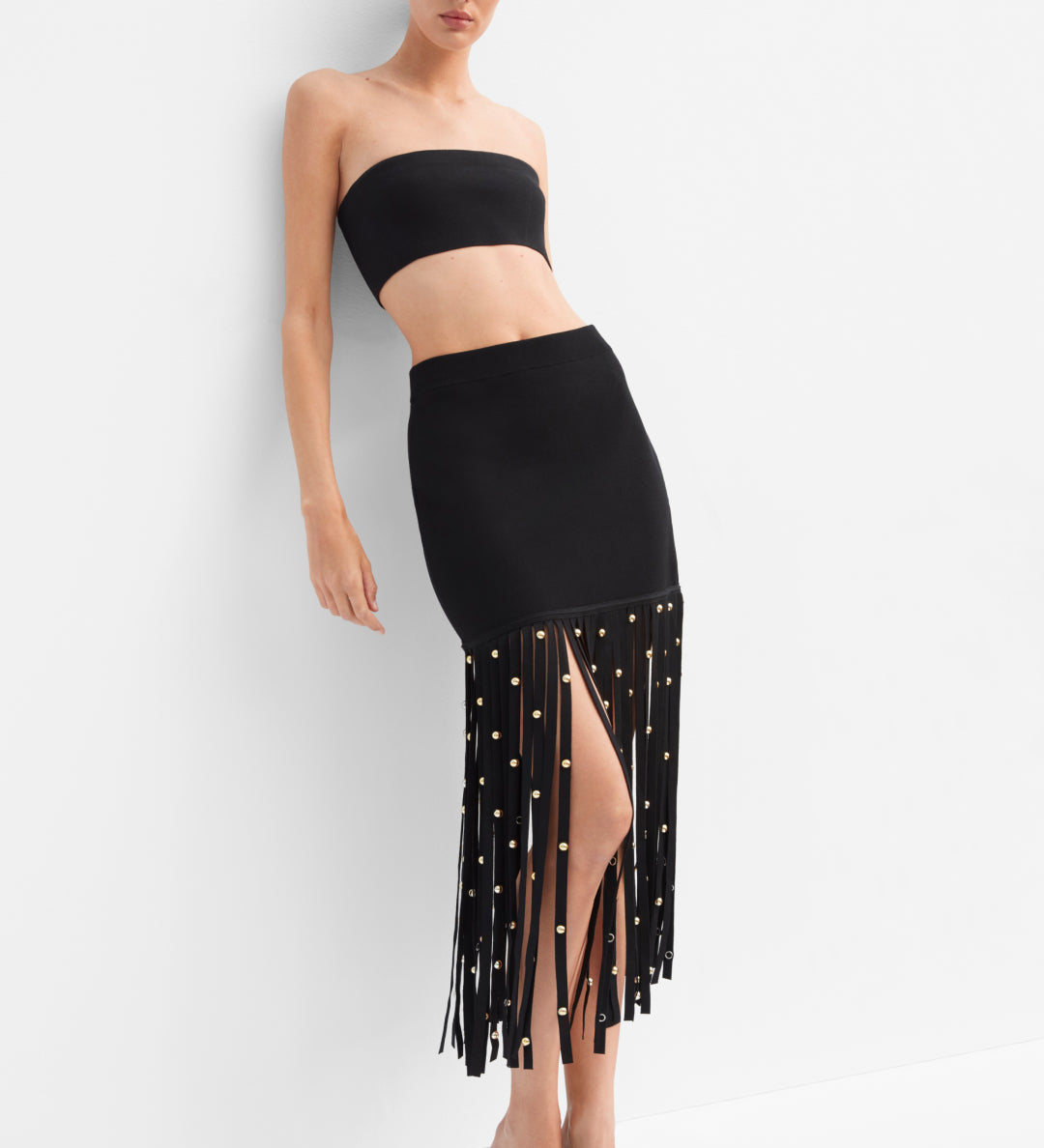 Simkhai - Melva Knit Embellished Midi Skirt