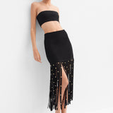 Simkhai - Melva Knit Embellished Midi Skirt