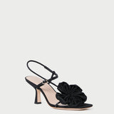 Loeffler Randall - Frank Black Moiré Flower Sandal