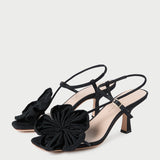 Loeffler Randall - Frank Black Moiré Flower Sandal