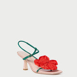 Loeffler Randall - Frank Red/Green Moiré Flower Sandal