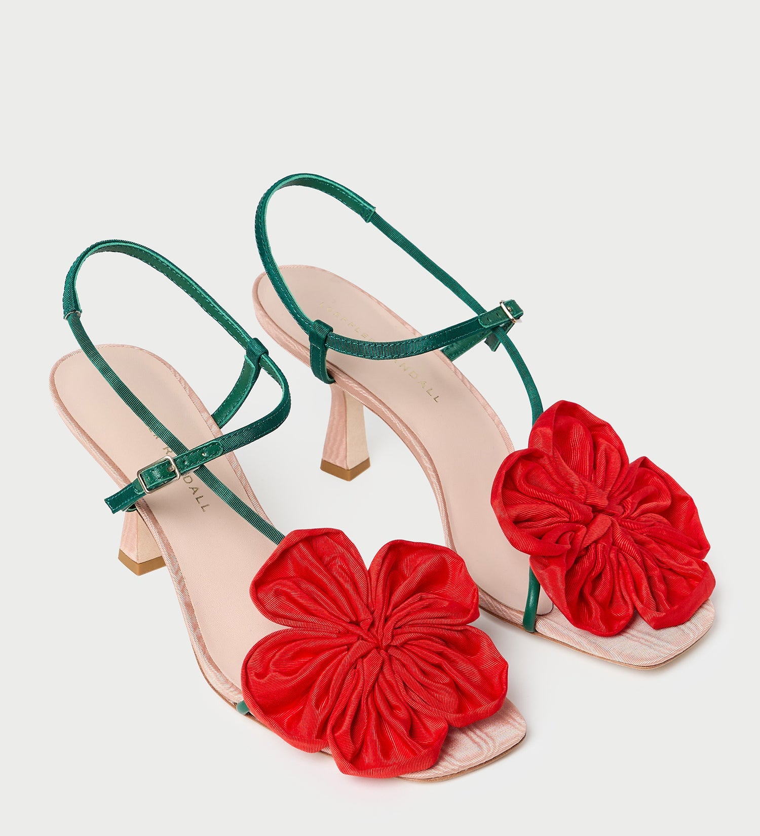 Loeffler Randall - Frank Red/Green Moiré Flower Sandal
