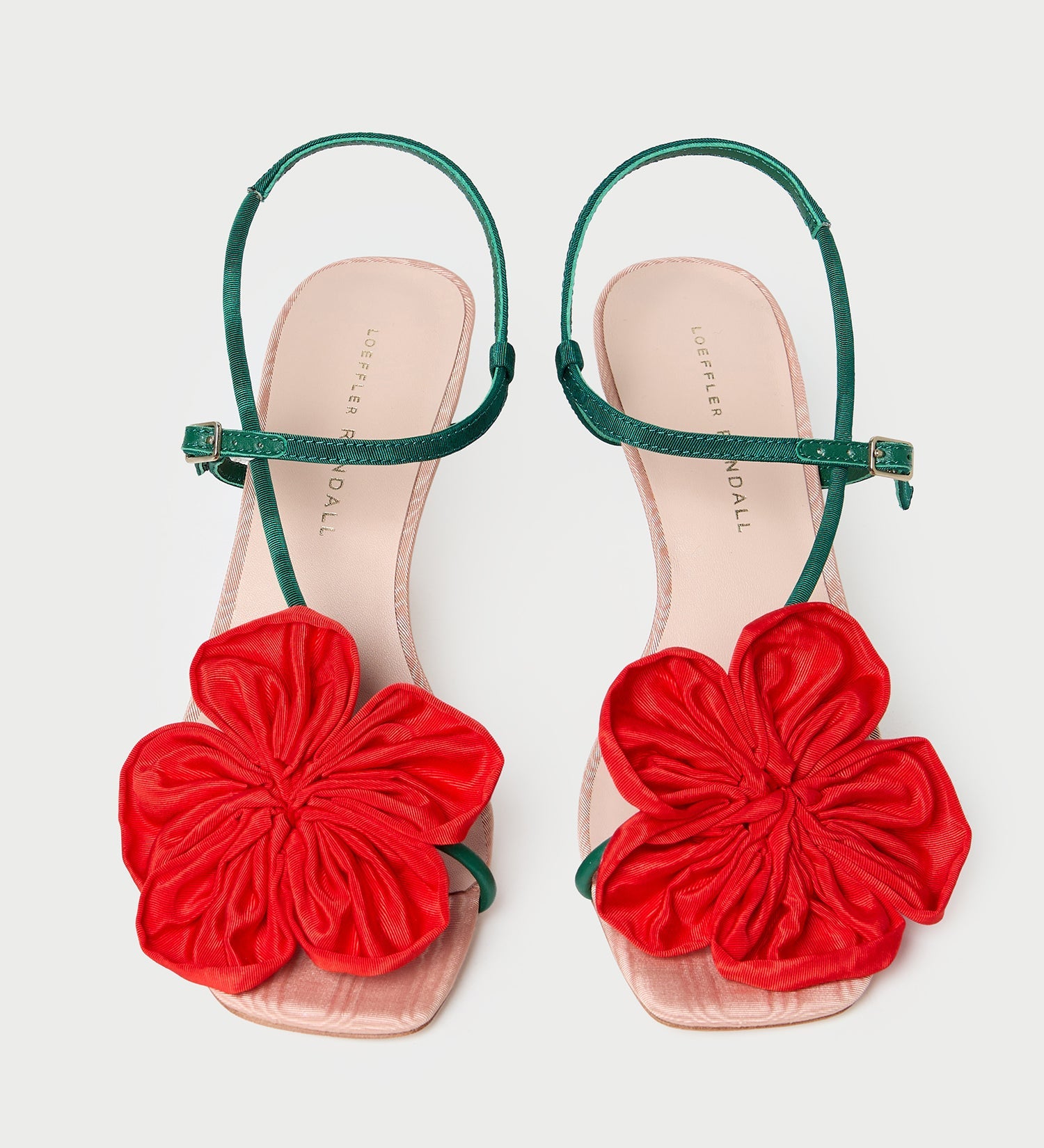 Loeffler Randall - Frank Red/Green Moiré Flower Sandal
