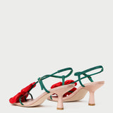 Loeffler Randall - Frank Red/Green Moiré Flower Sandal
