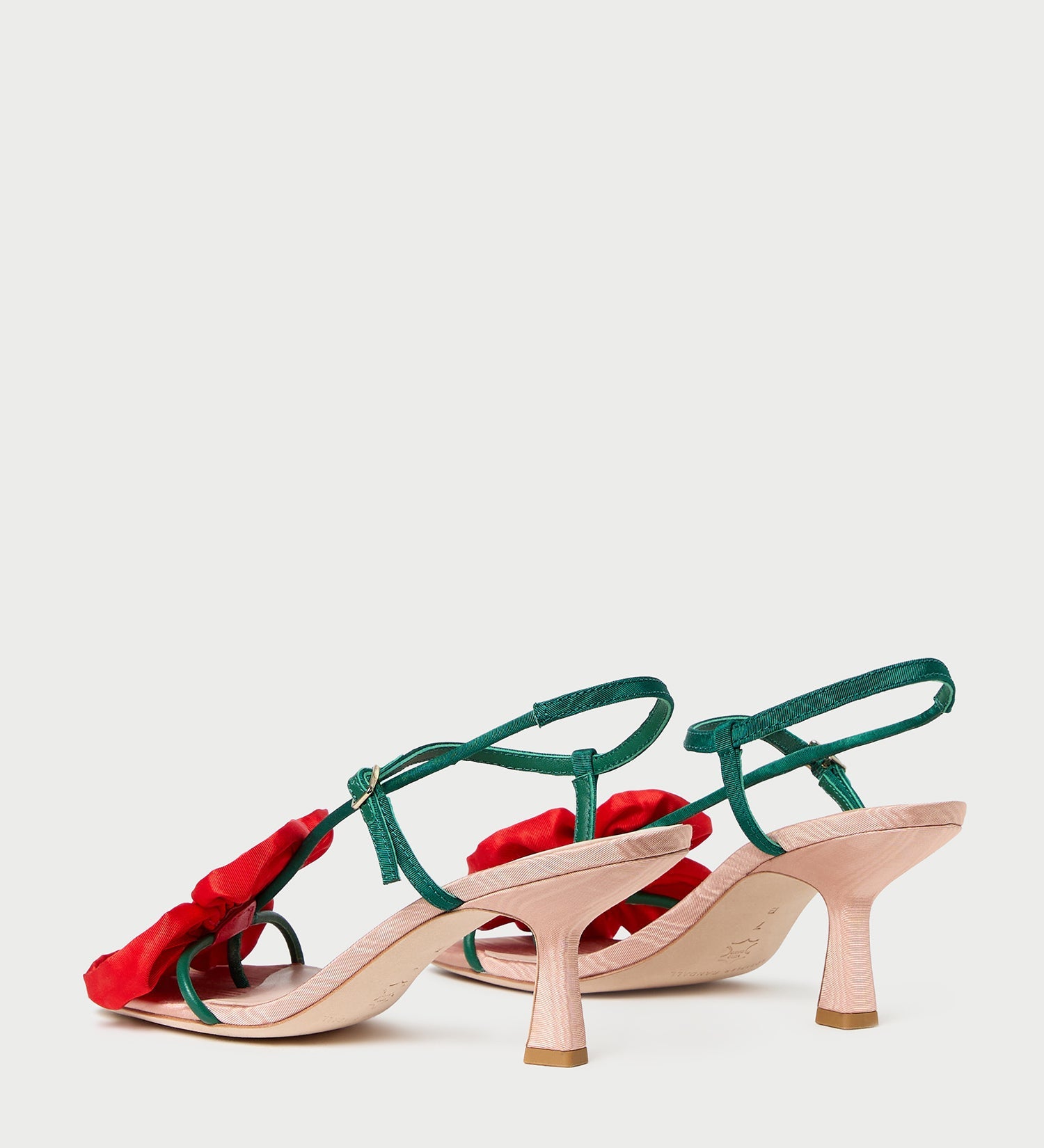 Loeffler Randall - Frank Red/Green Moiré Flower Sandal