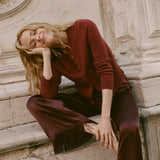 DÔEN - FREYA CASHMERE CARDIGAN -- MALBEC