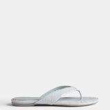 Le Monde Beryl - Flat Thong Sandal / Blue Leather Croc Effect