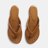 Le Monde Beryl - Flat Thong / Coco Brown Croc Effect Leather