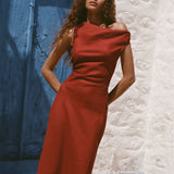 Faithfull - Suis Midi Dress Deep Red