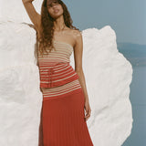 Faithfull - Casia Top Accordion Stripe Amber Fawn