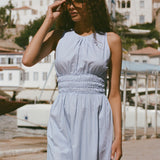 Faithfull - Astra Midi Dress Soft Blue Stripe