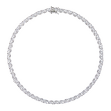 Dorsey - THEODORA DOUBLE TRILLION, LAB WHITE SAPPHIRE SILVER RIVIÈRE NECKLACE