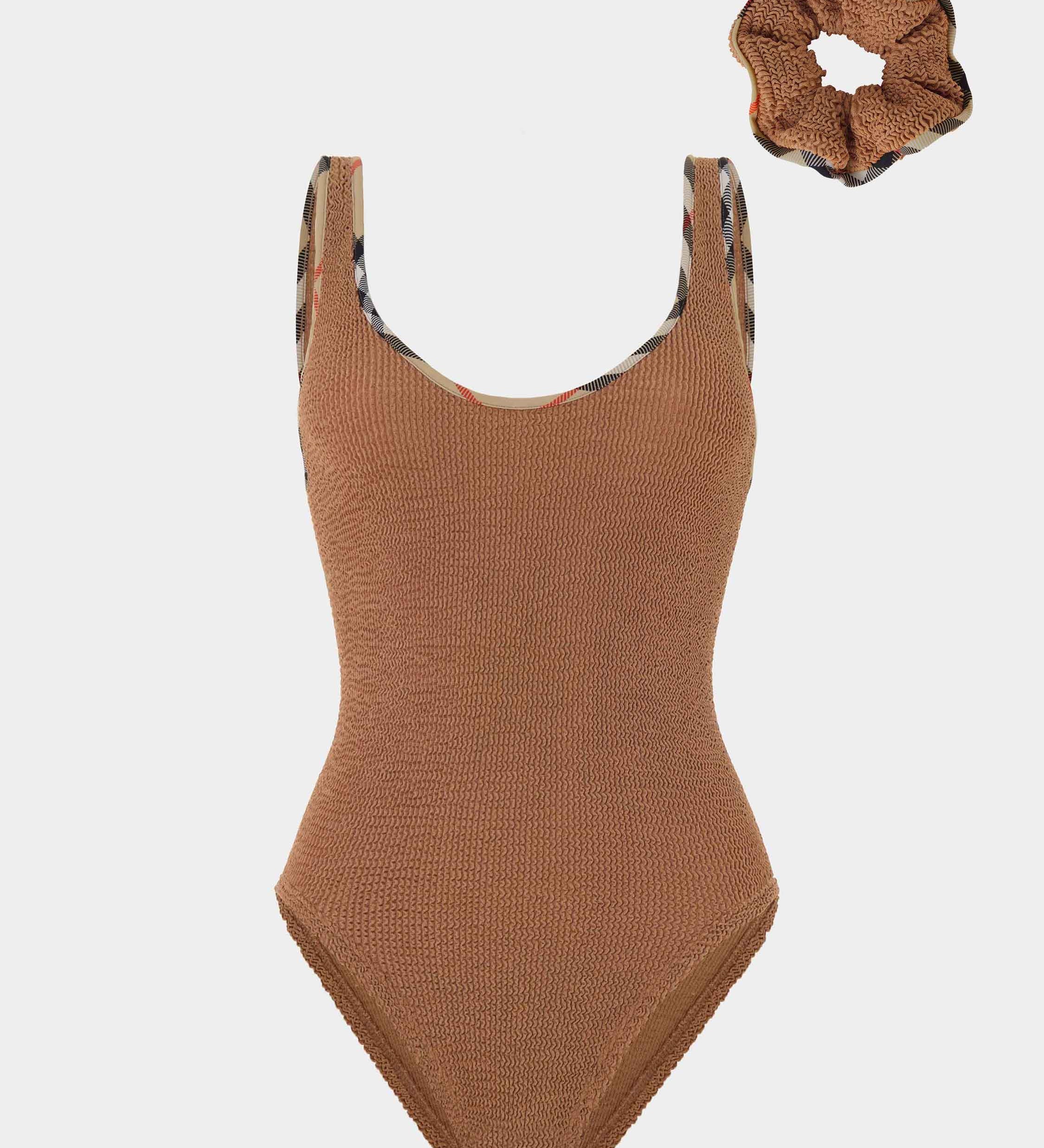 Hunza G x Burberry - Burberry x Hunza G Faye Swim - Metallic Cocoa/Check