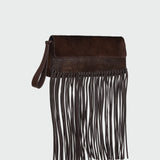 TWP - FRINGE CLUTCH - DARK CHOCOLATE