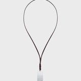 TWP - Metal Stone Mirror Necklace in Leather and Silver