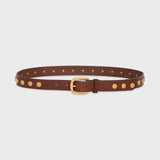 TWP - Narrow Nailhead Belt in Vachetta Leather