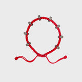 TWP - Red Thread Bracelet x Double Silver Big Size Half Roundel