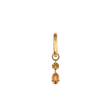 Dorsey - 14K FLOATING ROUND & PEAR HUGGIE EARRING IN CHAMPAGNE LAB DIAMOND, 14K YELLOW GOLD