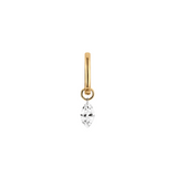 Dorsey - 14K FLOATING MARQUISE HUGGIE EARRING IN LAB DIAMOND, 14K YELLOW GOLD